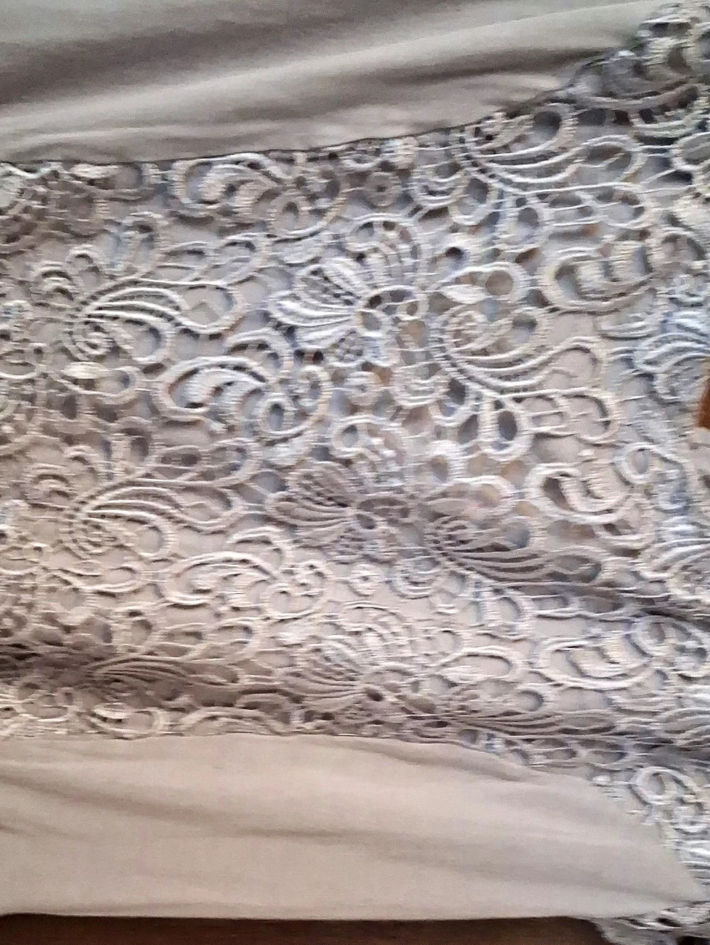Maurices lilac blouse with lace sleeves and lace down front of blouse. size 2 - Picture 6 of 8